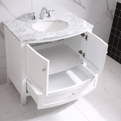 Eviva Stanton 36" x 35" White Freestanding Bathroom Vanity With Single Undermount Sink