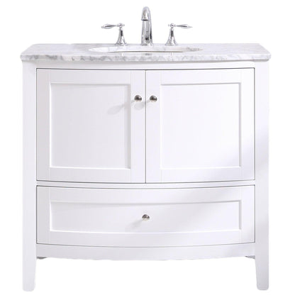 Eviva Stanton 36" x 35" White Freestanding Bathroom Vanity With Single Undermount Sink