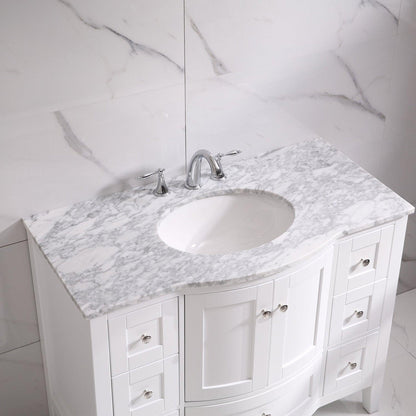 Eviva Stanton 42" x 35" White Freestanding Bathroom Vanity With Single Undermount Sink