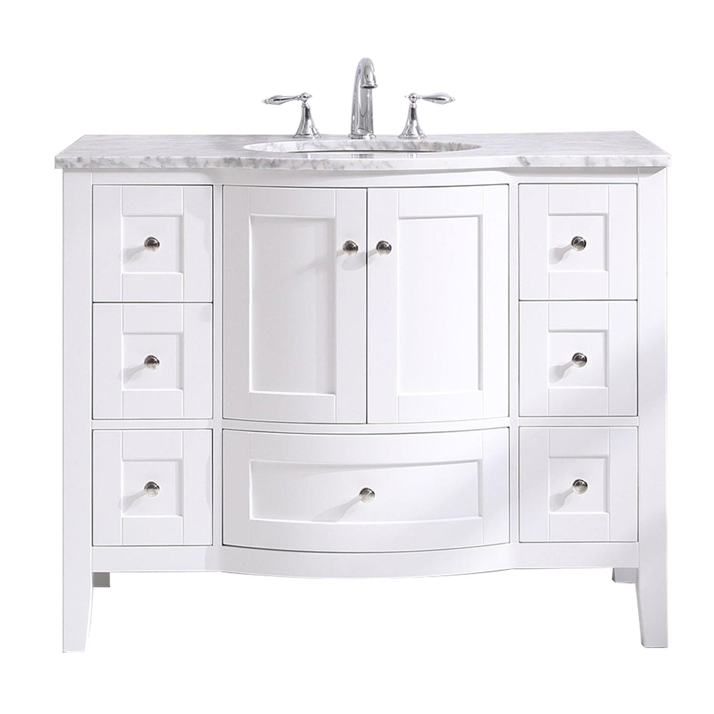 Eviva Stanton 42" x 35" White Freestanding Bathroom Vanity With Single Undermount Sink