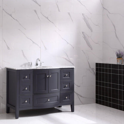 Eviva Stanton 48" x 35" Dark Gray Freestanding Bathroom Vanity With Single Undermount Sink