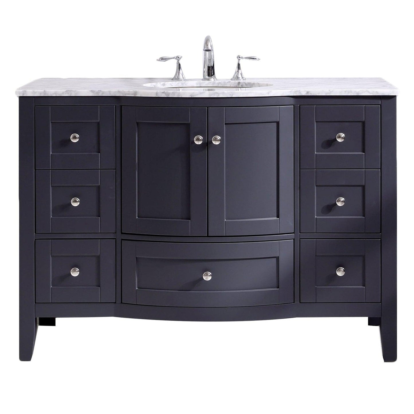 Eviva Stanton 48" x 35" Dark Gray Freestanding Bathroom Vanity With Single Undermount Sink