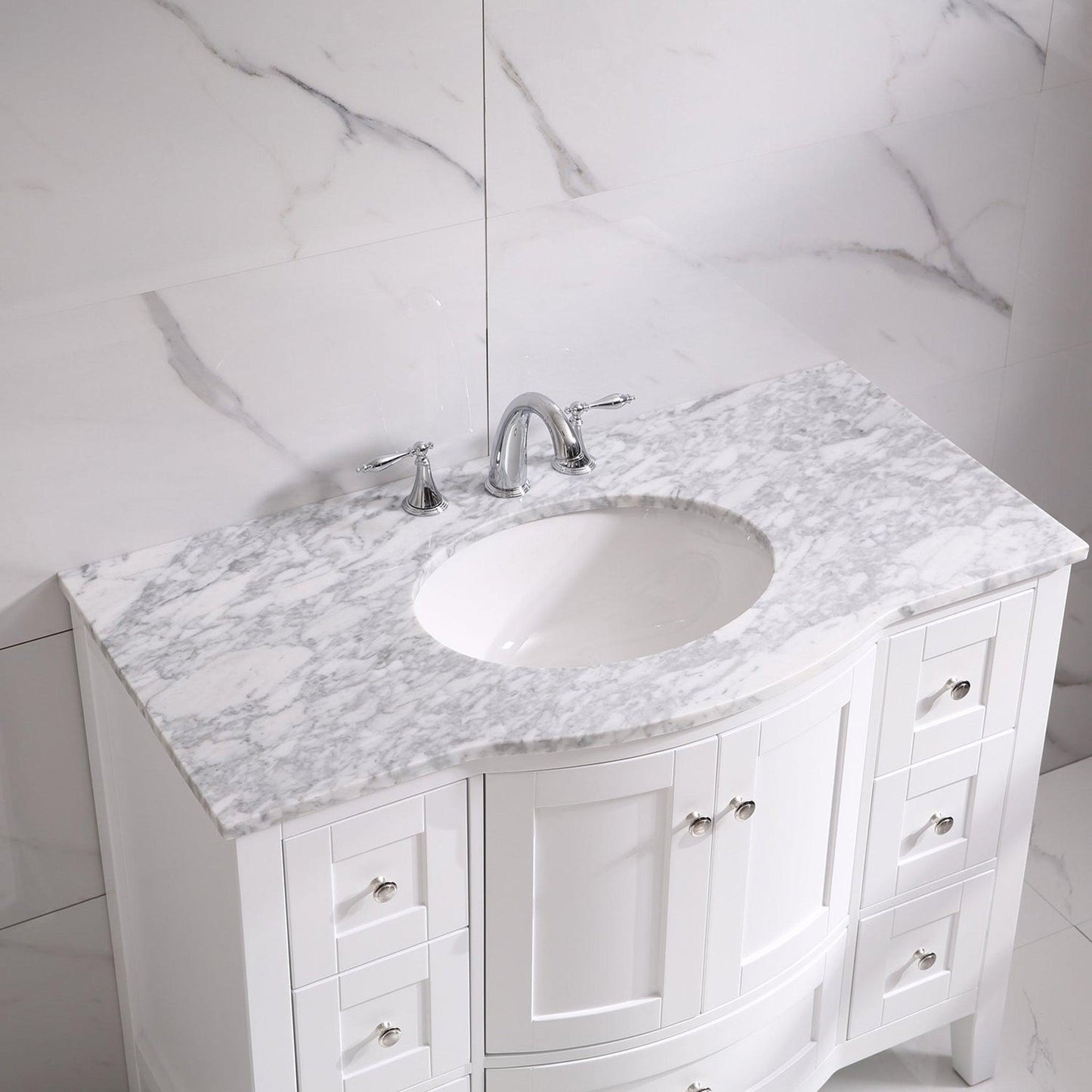 Eviva Stanton 48" x 35" White Freestanding Bathroom Vanity With Single Undermount Sink