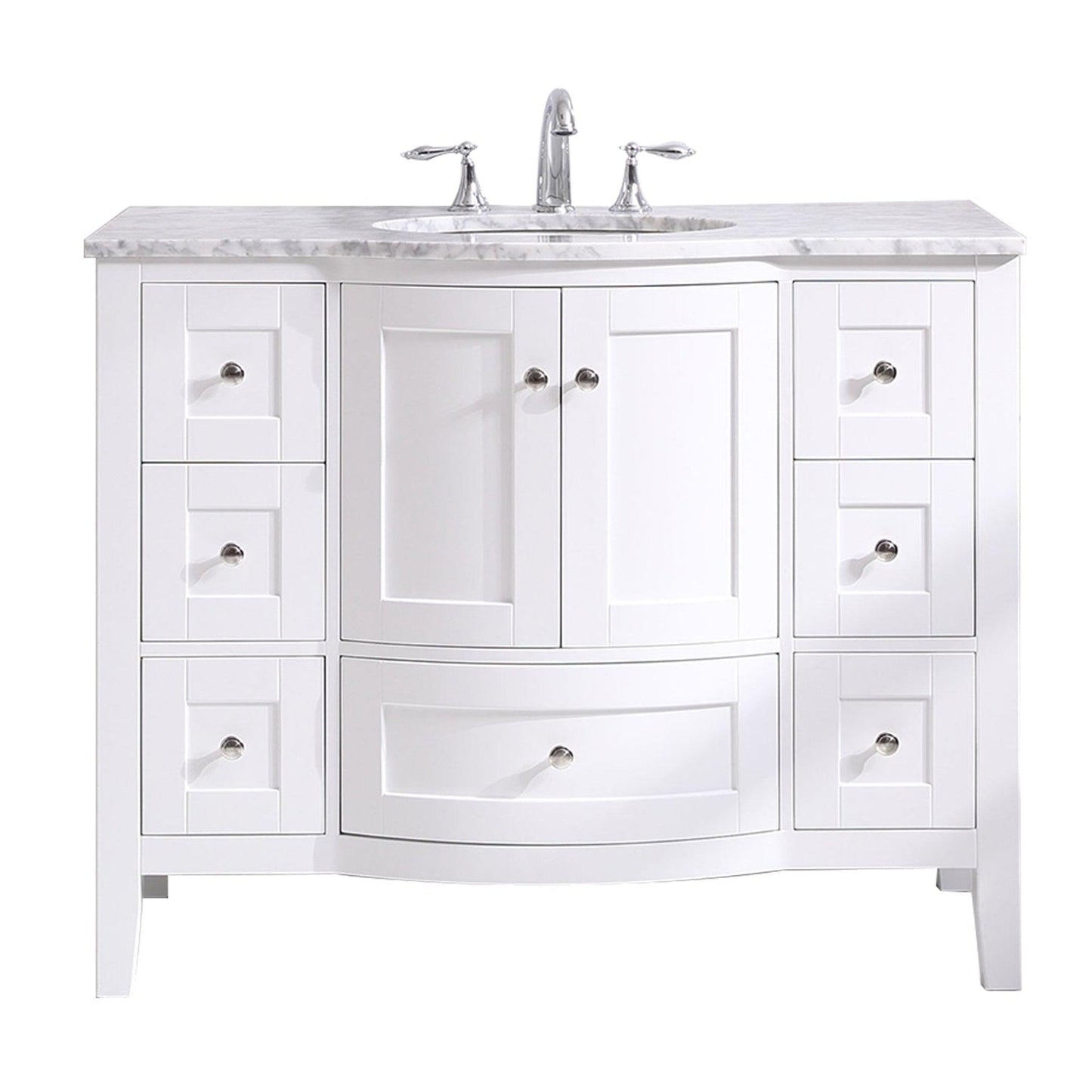 Eviva Stanton 48" x 35" White Freestanding Bathroom Vanity With Single Undermount Sink