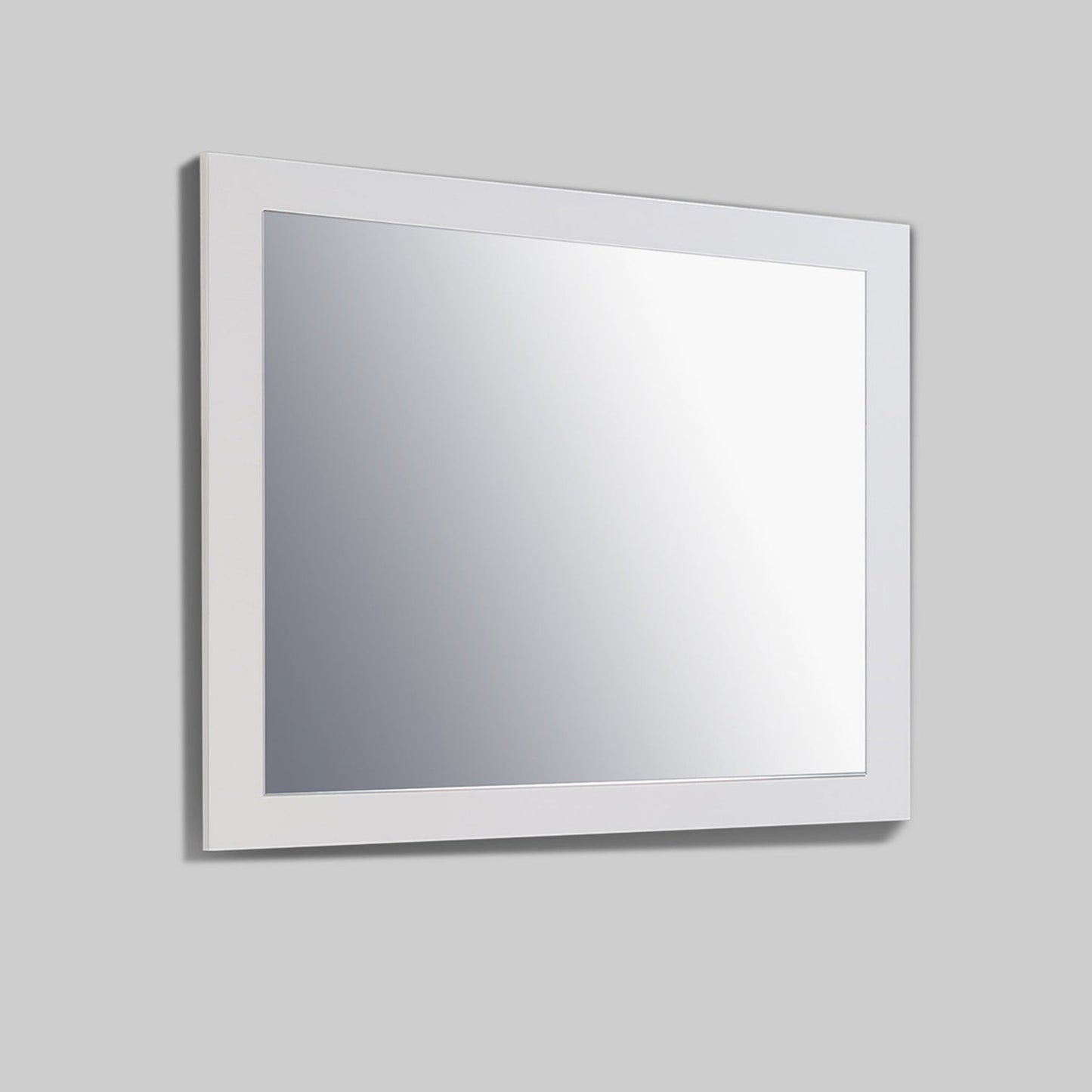 Eviva Sun 30" x 30" Glossy White Framed Bathroom Wall-Mounted Mirror