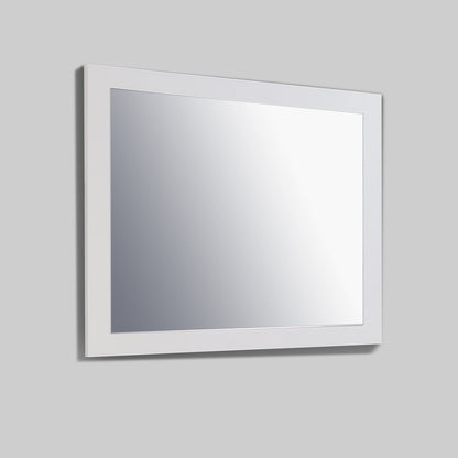 Eviva Sun 30" x 30" Glossy White Framed Bathroom Wall-Mounted Mirror