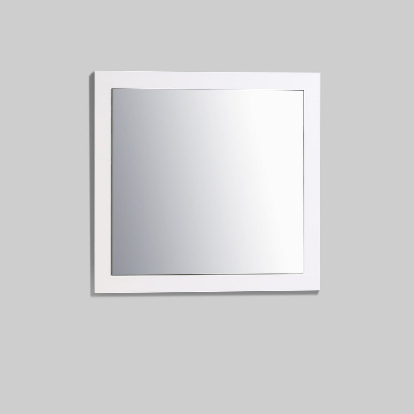 Eviva Sun 30" x 30" Glossy White Framed Bathroom Wall-Mounted Mirror