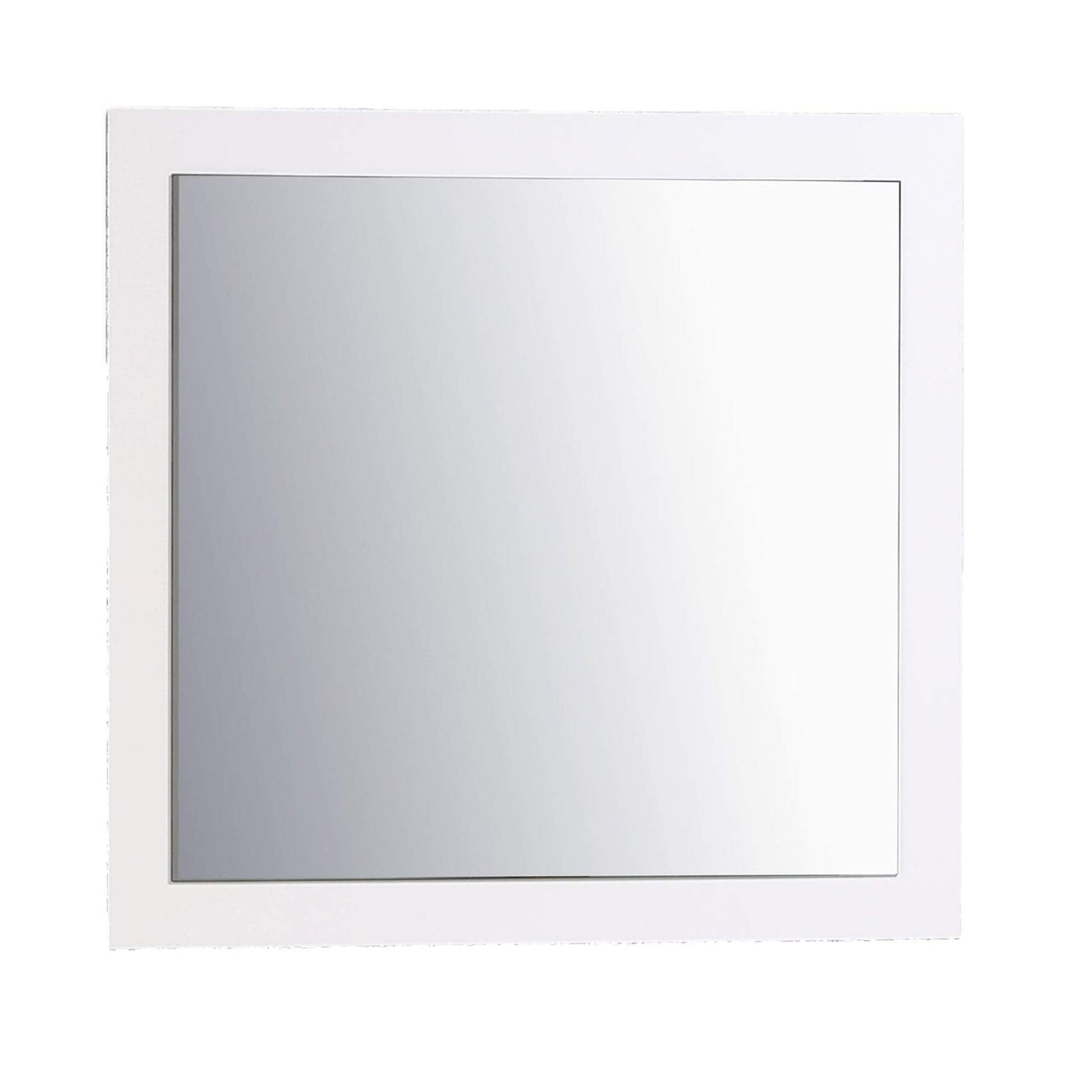 Eviva Sun 30" x 30" Glossy White Framed Bathroom Wall-Mounted Mirror