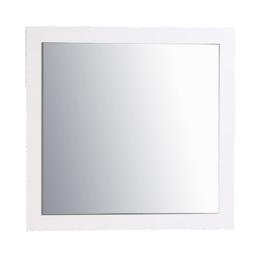 Eviva Sun 30" x 30" Glossy White Framed Bathroom Wall-Mounted Mirror