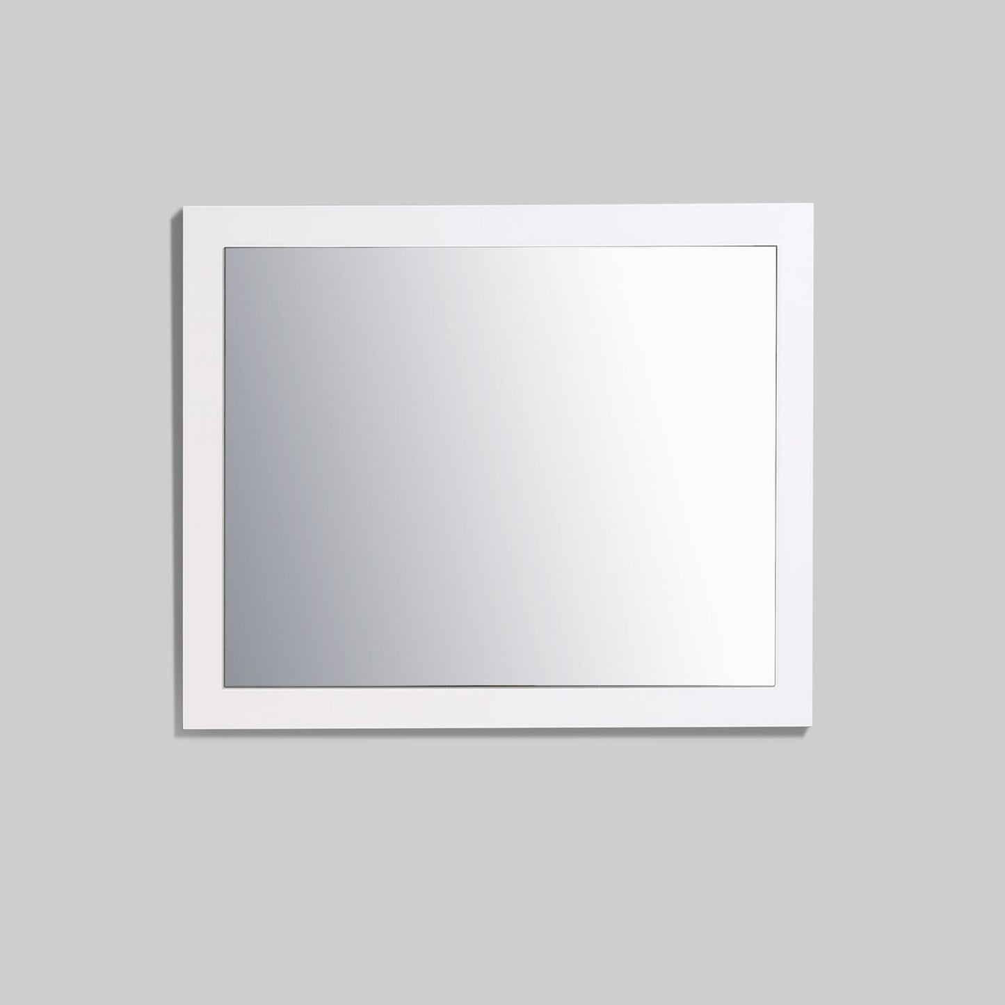 Eviva Sun 36" x 30" Glossy White Framed Bathroom Wall-Mounted Mirror