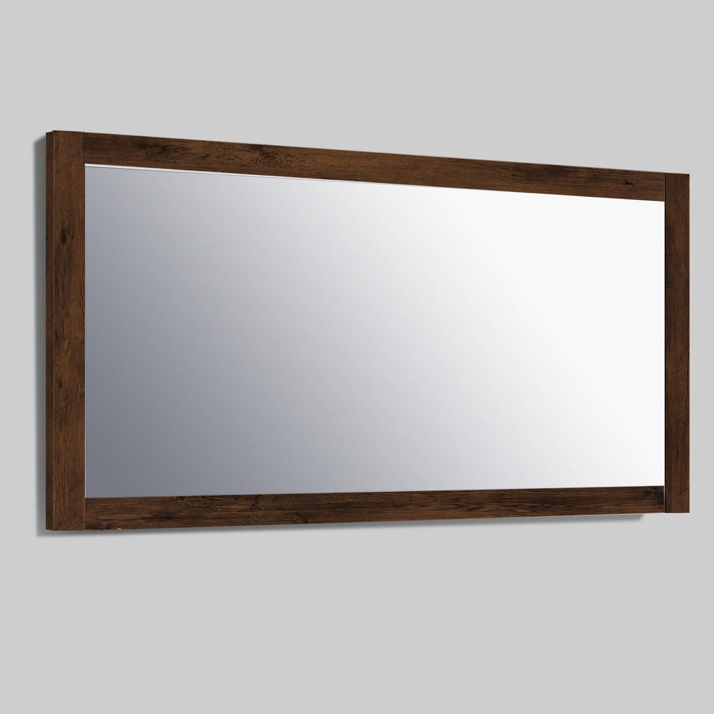 Eviva Sun 42" x 30" Rosewood Framed Bathroom Wall-Mounted Mirror