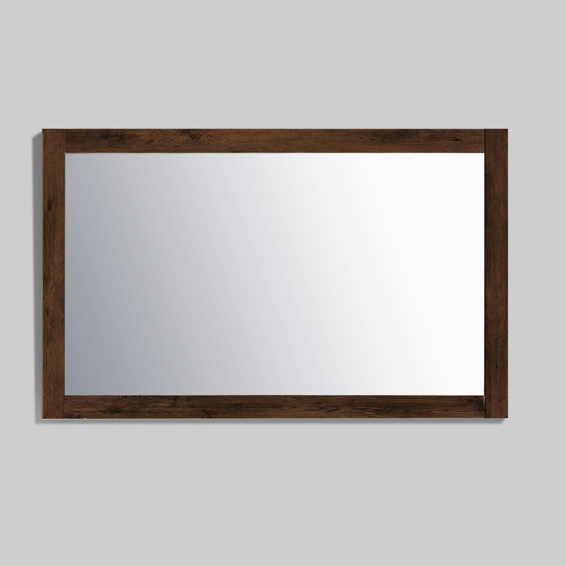 Eviva Sun 42" x 30" Rosewood Framed Bathroom Wall-Mounted Mirror