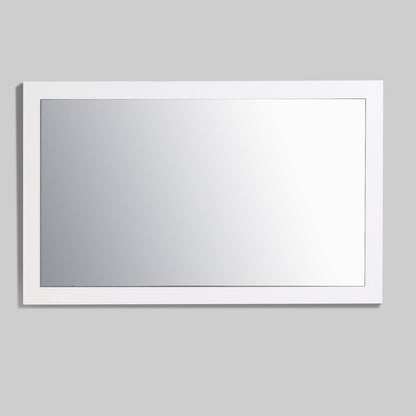 Eviva Sun 48" x 30" Glossy White Framed Bathroom Wall-Mounted Mirror