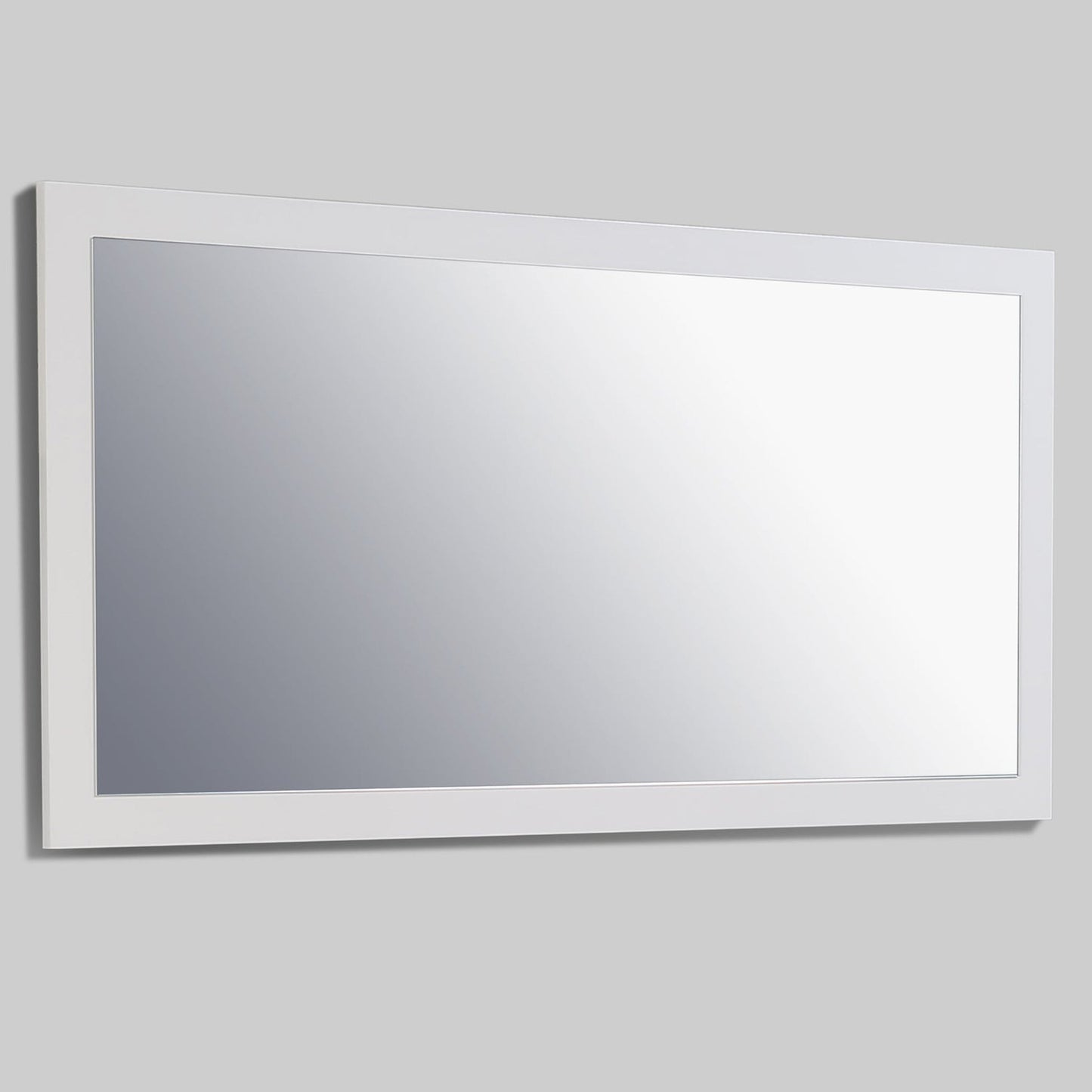 Eviva Sun 60" x 30" Glossy White Framed Bathroom Wall-Mounted Mirror