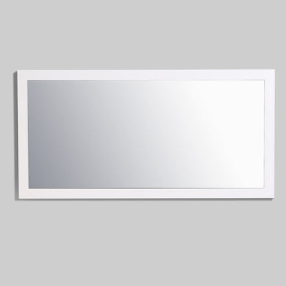 Eviva Sun 60" x 30" Glossy White Framed Bathroom Wall-Mounted Mirror