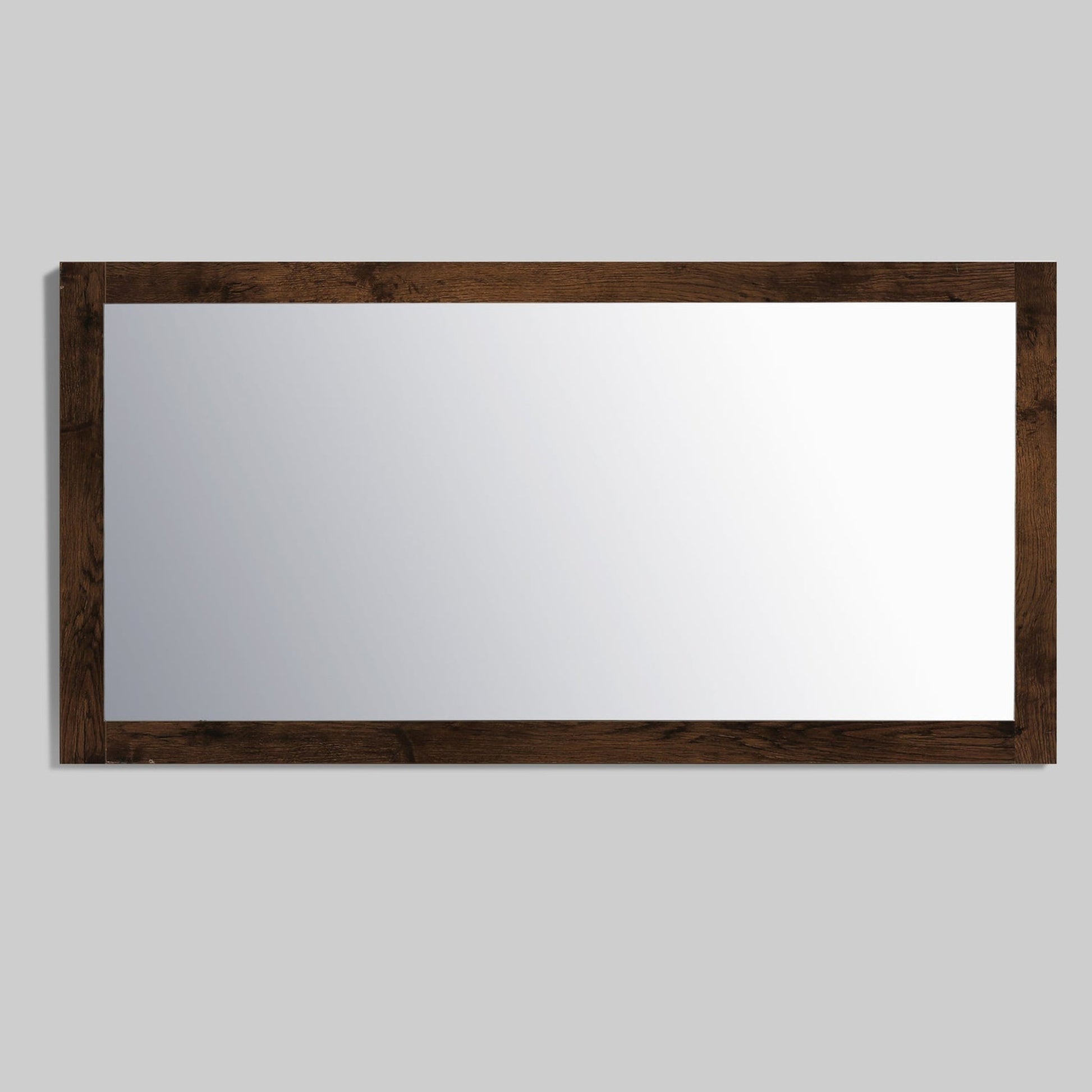 Eviva Sun 60" x 30" Rosewood Framed Bathroom Wall-Mounted Mirror