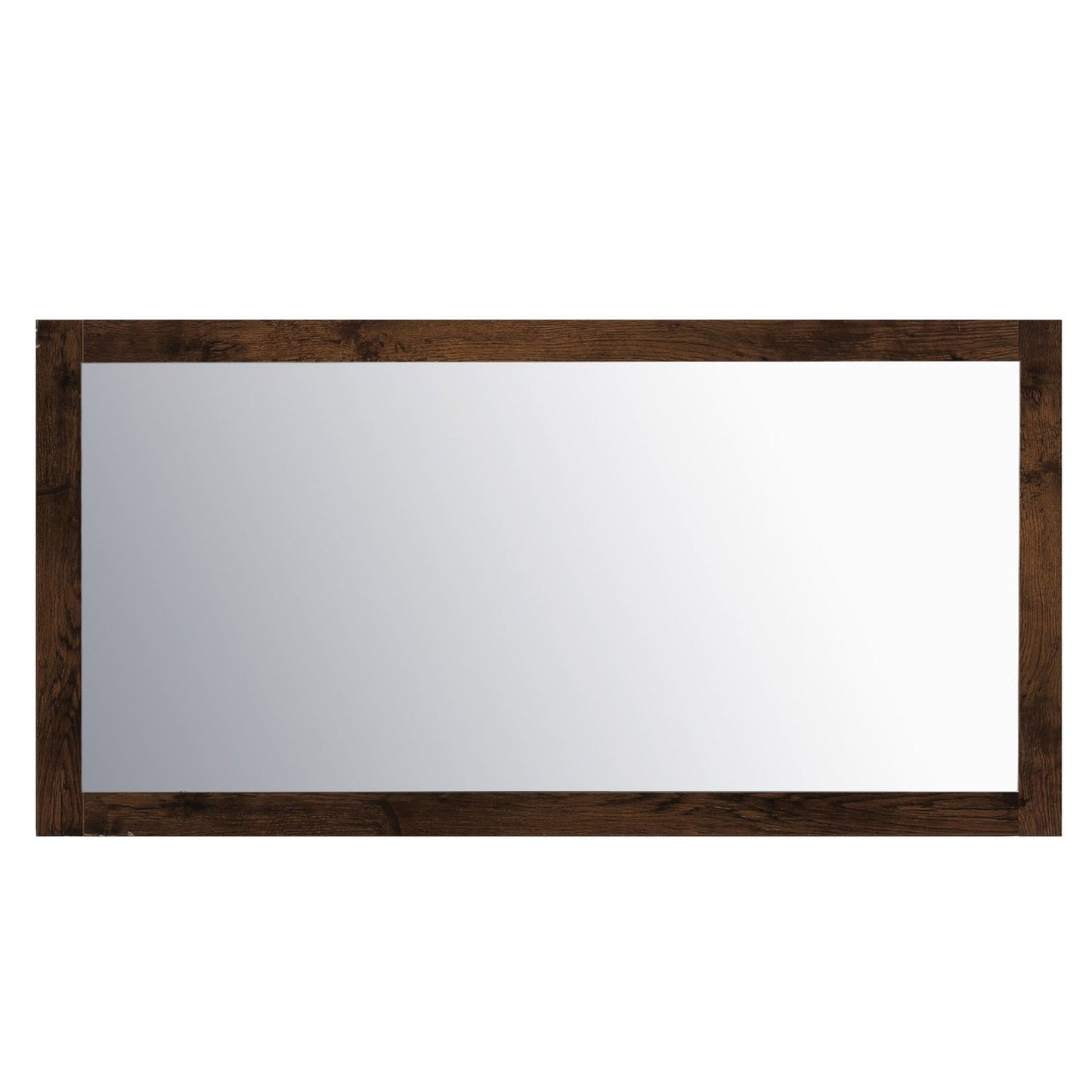 Eviva Sun 60" x 30" Rosewood Framed Bathroom Wall-Mounted Mirror