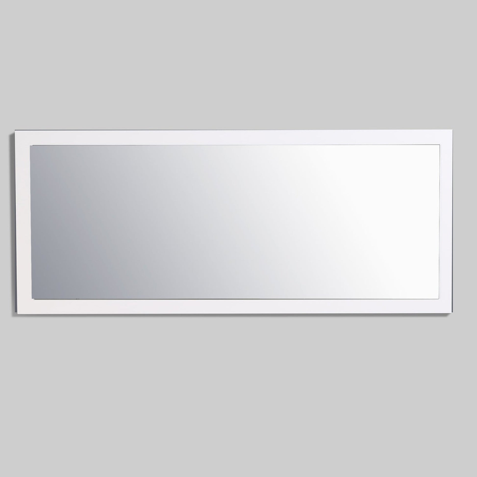 Eviva Sun 72" x 30" Glossy White Framed Bathroom Wall-Mounted Mirror