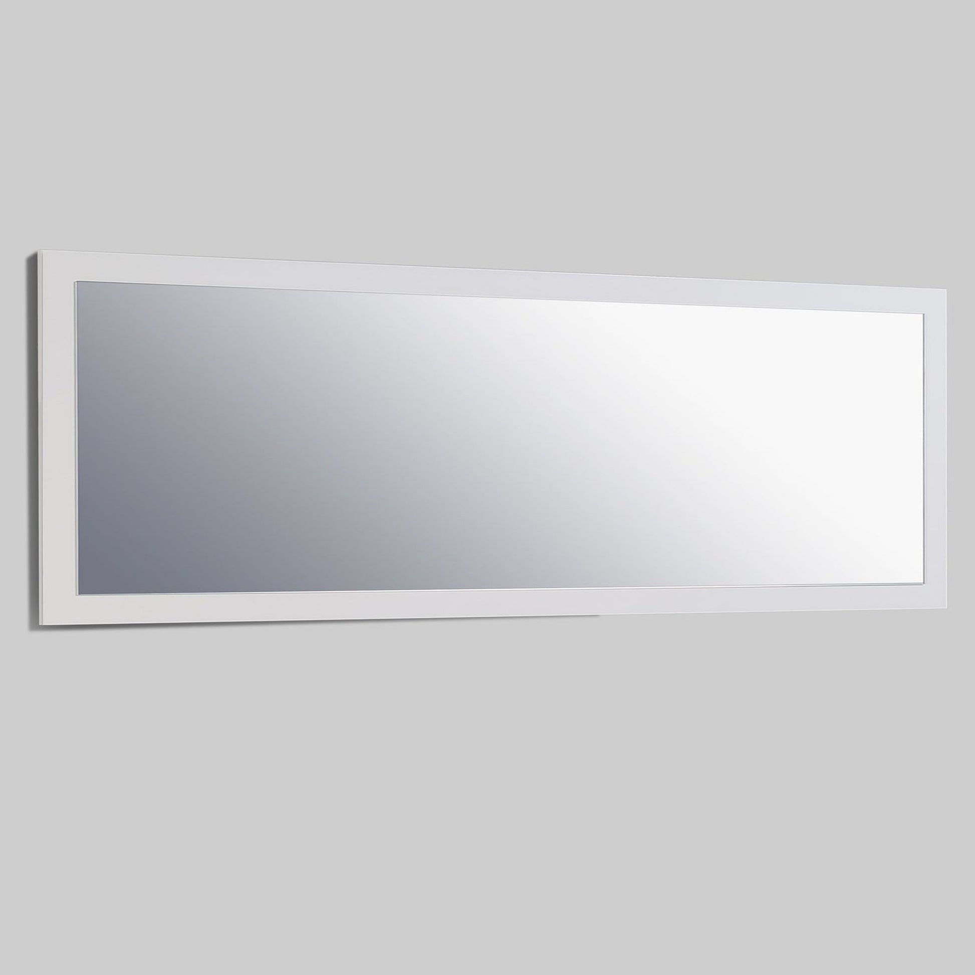 Eviva Sun 72" x 30" Glossy White Framed Bathroom Wall-Mounted Mirror
