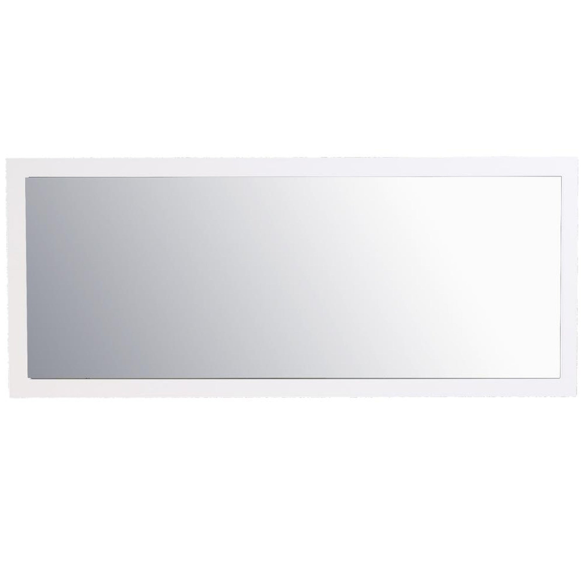 Eviva Sun 72" x 30" Glossy White Framed Bathroom Wall-Mounted Mirror