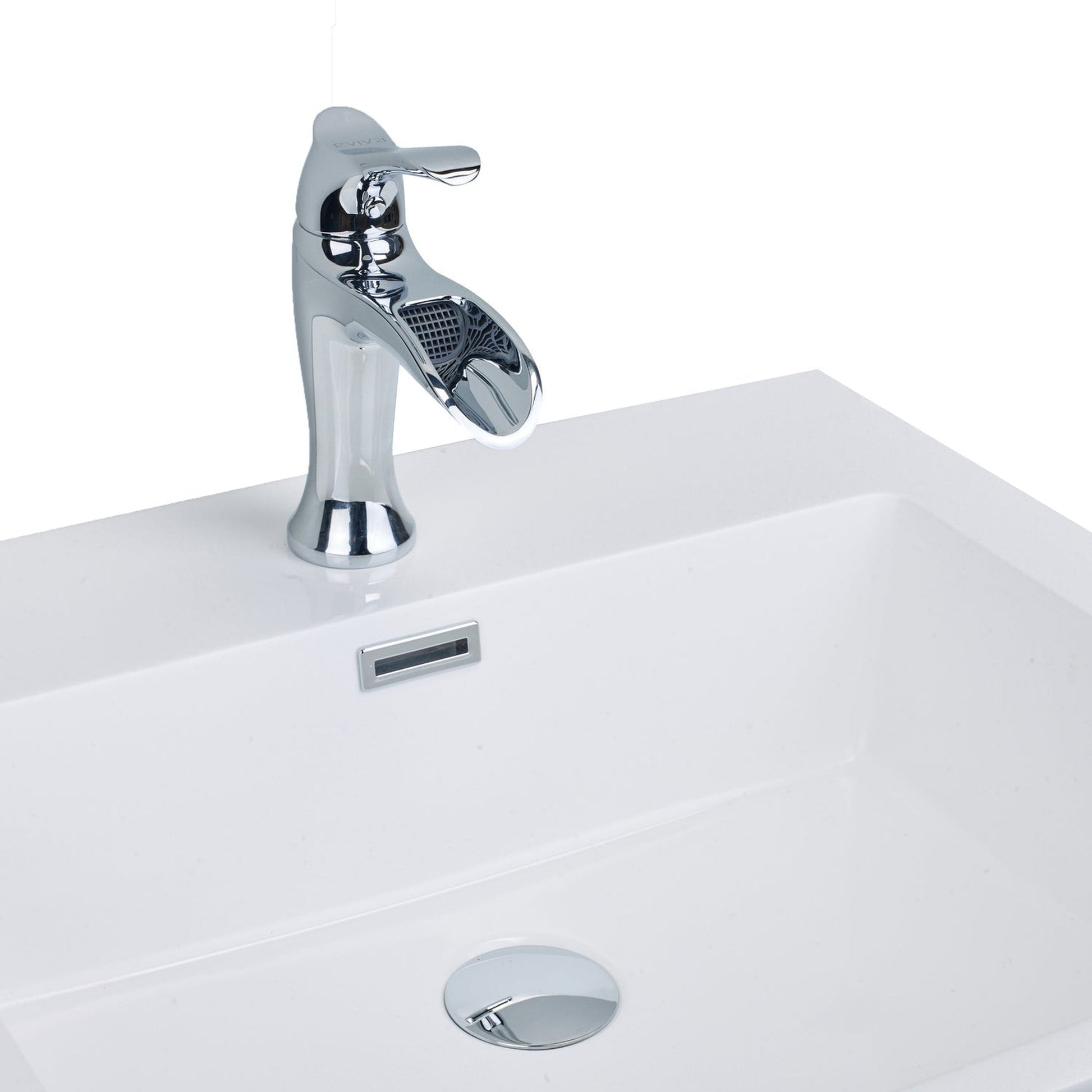 Eviva Swan Luxury Chrome Waterfall Single Handle Bathroom Sink Faucet