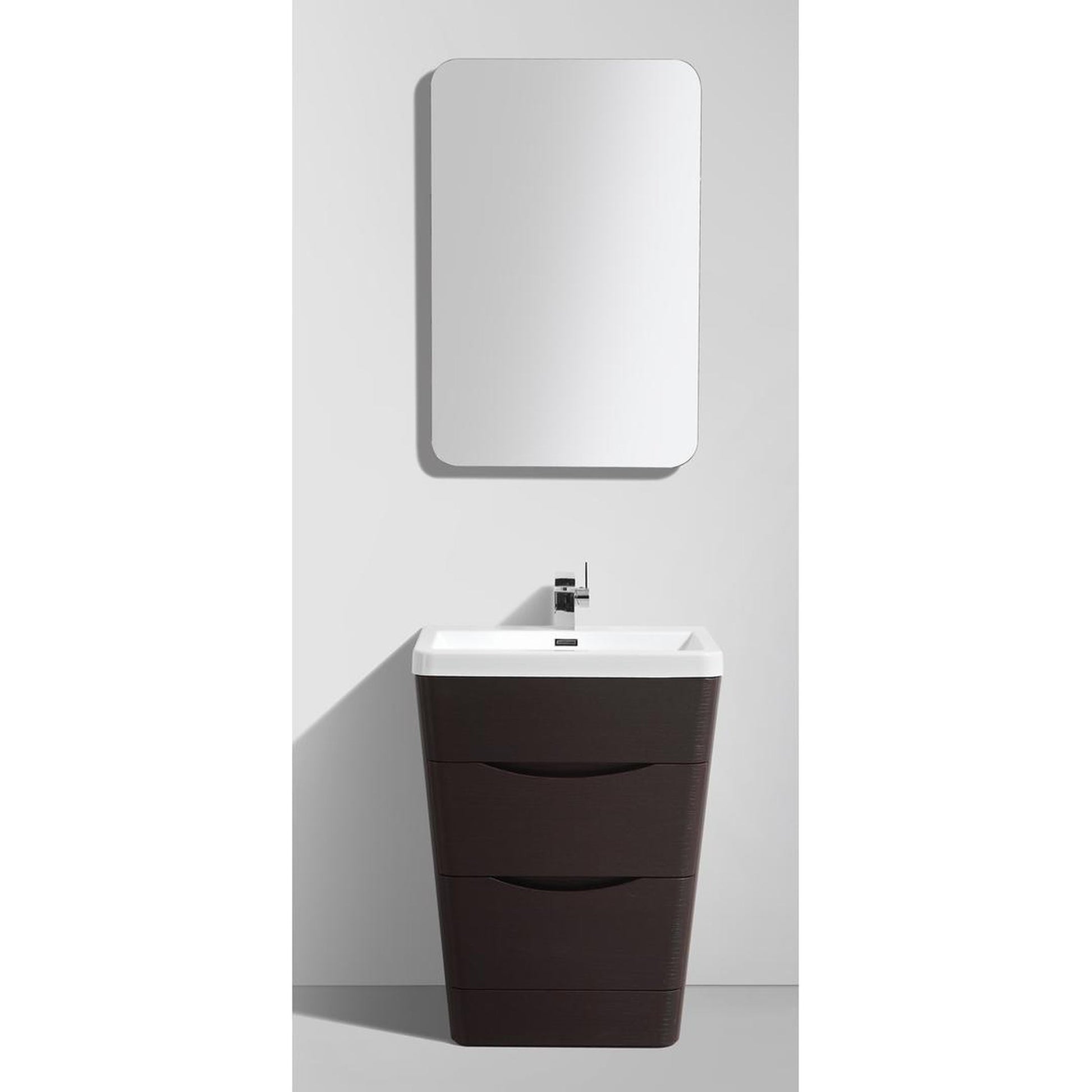 Eviva Victoria 25" x 34" Chestnut Freestanding Bathroom Vanity With White Integrated Acrylic Sink