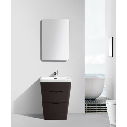 Eviva Victoria 25" x 34" Chestnut Freestanding Bathroom Vanity With White Integrated Acrylic Sink