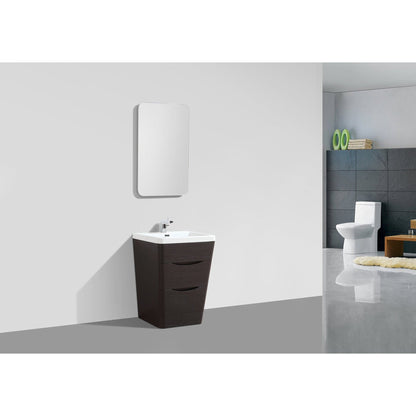 Eviva Victoria 25" x 34" Chestnut Freestanding Bathroom Vanity With White Integrated Acrylic Sink