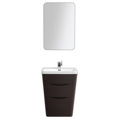 Eviva Victoria 25" x 34" Chestnut Freestanding Bathroom Vanity With White Integrated Acrylic Sink