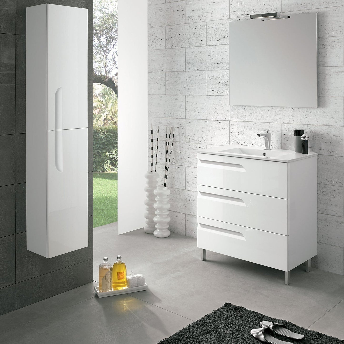 Eviva Vitta 24" x 34" White Freestanding Bathroom Vanity With White Integrated Porcelain Sink