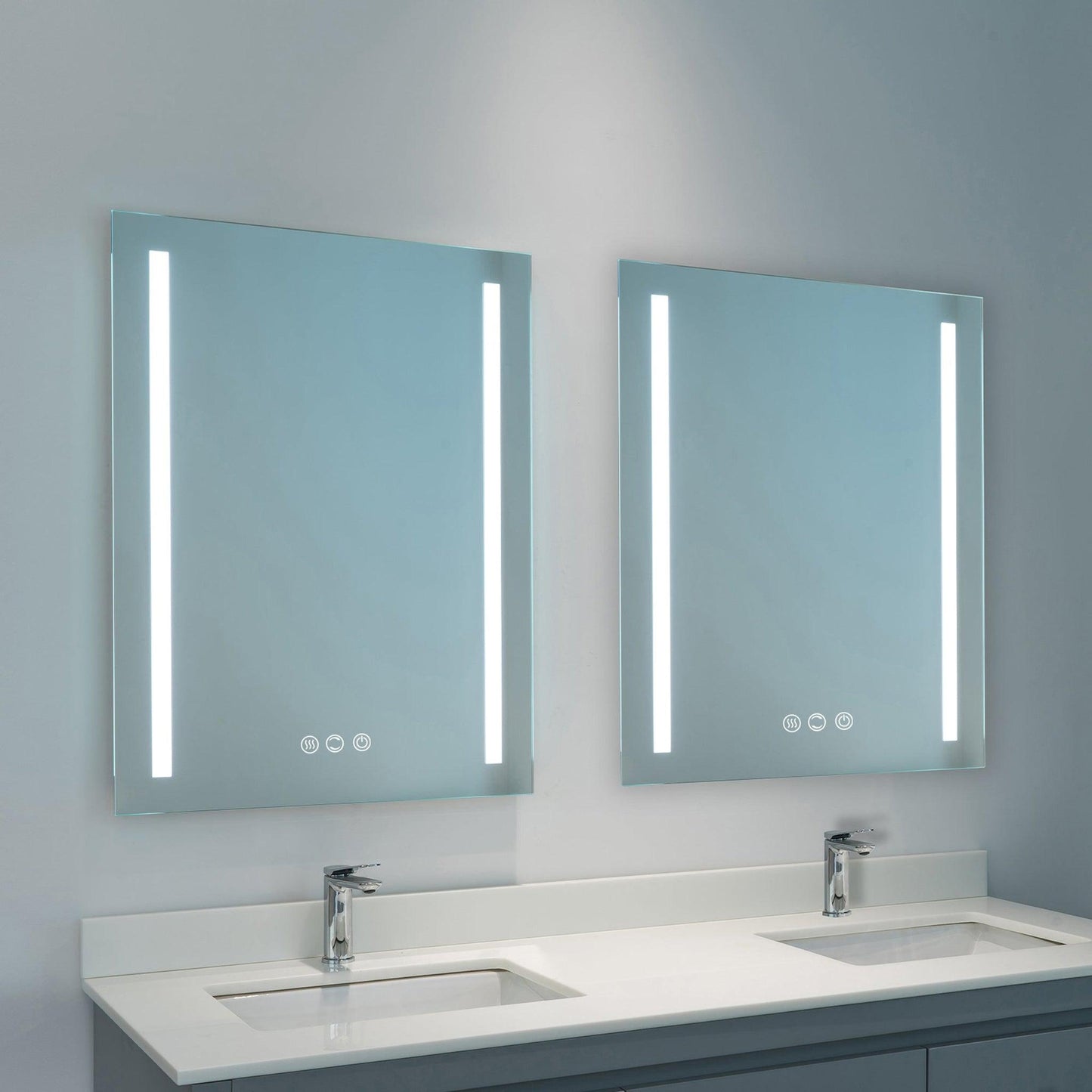 ExBrite Second Generation 24" x 32" Frameless LED Super Slim Bathroom Vanity Mirror With Night Light, Anti Fog, Dimmer, Touch Button and Waterproof IP44