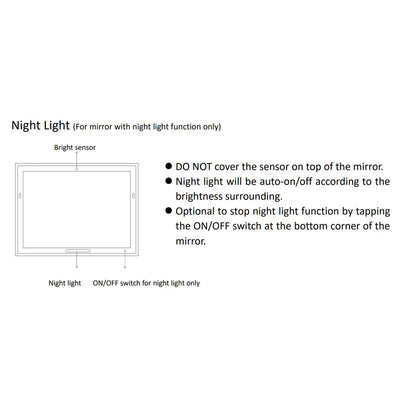 ExBrite Second Generation 24" x 36" Frameless LED Backlit Super Slim Bathroom Vanity Mirror With Night Light, Anti Fog, Dimmer, Touch Button and Waterproof IP44