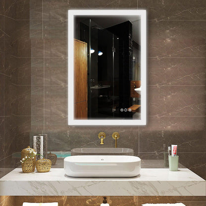 ExBrite Second Generation 24" x 36" Frameless LED Backlit Super Slim Bathroom Vanity Mirror With Night Light, Anti Fog, Dimmer, Touch Button and Waterproof IP44