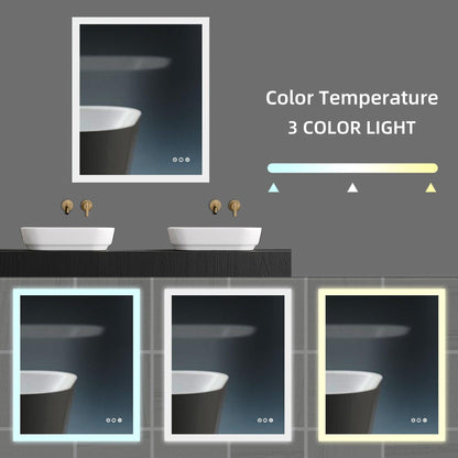 ExBrite Second Generation 30" x 36" Frameless LED Backlit Super Slim Bathroom Vanity Mirror With Night Light, Anti Fog, Dimmer, Touch Button and Waterproof IP44