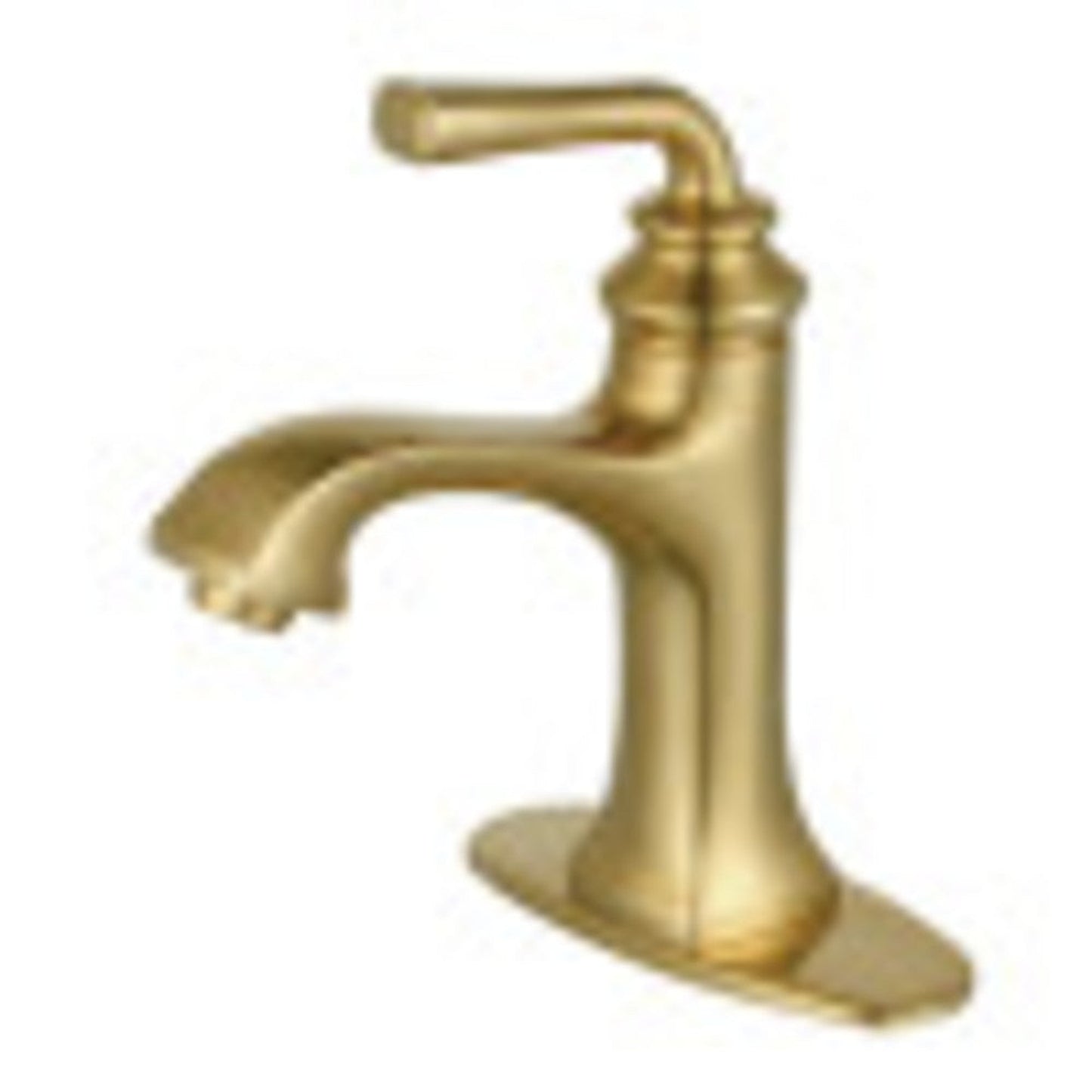 Fauceture LS4423RXL Restoration Single-Handle Bathroom Faucet with Push-Up Drain and Deck Plate, Brushed Brass