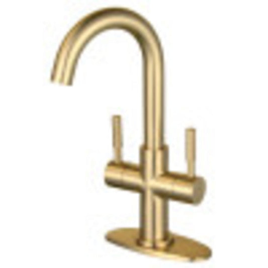 Fauceture LS8453DL Concord Two-Handle Bathroom Faucet with Push Pop-Up, Brushed Brass