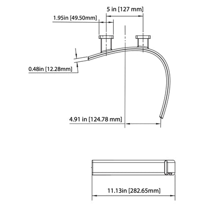 Flusso Faucets Curve 11" Chrome Touchless Right Facing Curvature Solid Brass Wall-Mounted Bathroom Sink Faucet
