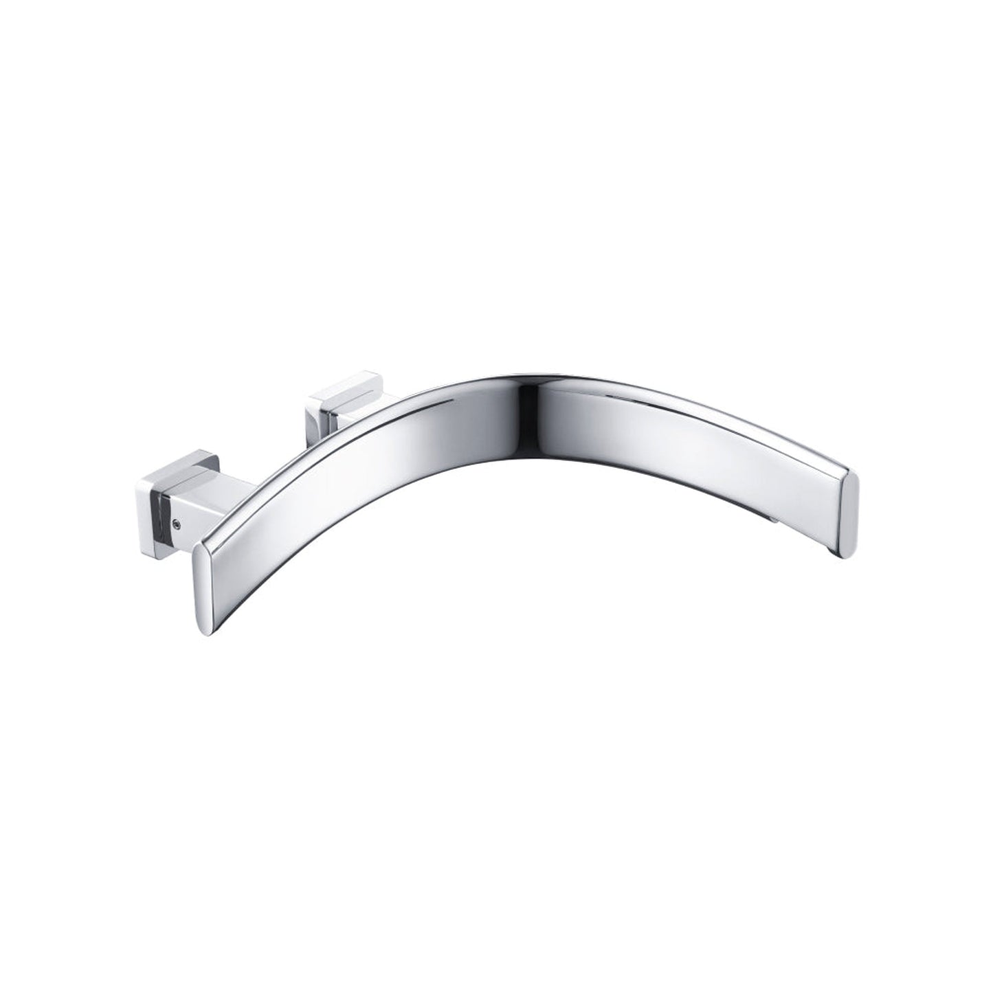 Flusso Faucets Curve 11" Chrome Touchless Right Facing Curvature Solid Brass Wall-Mounted Bathroom Sink Faucet