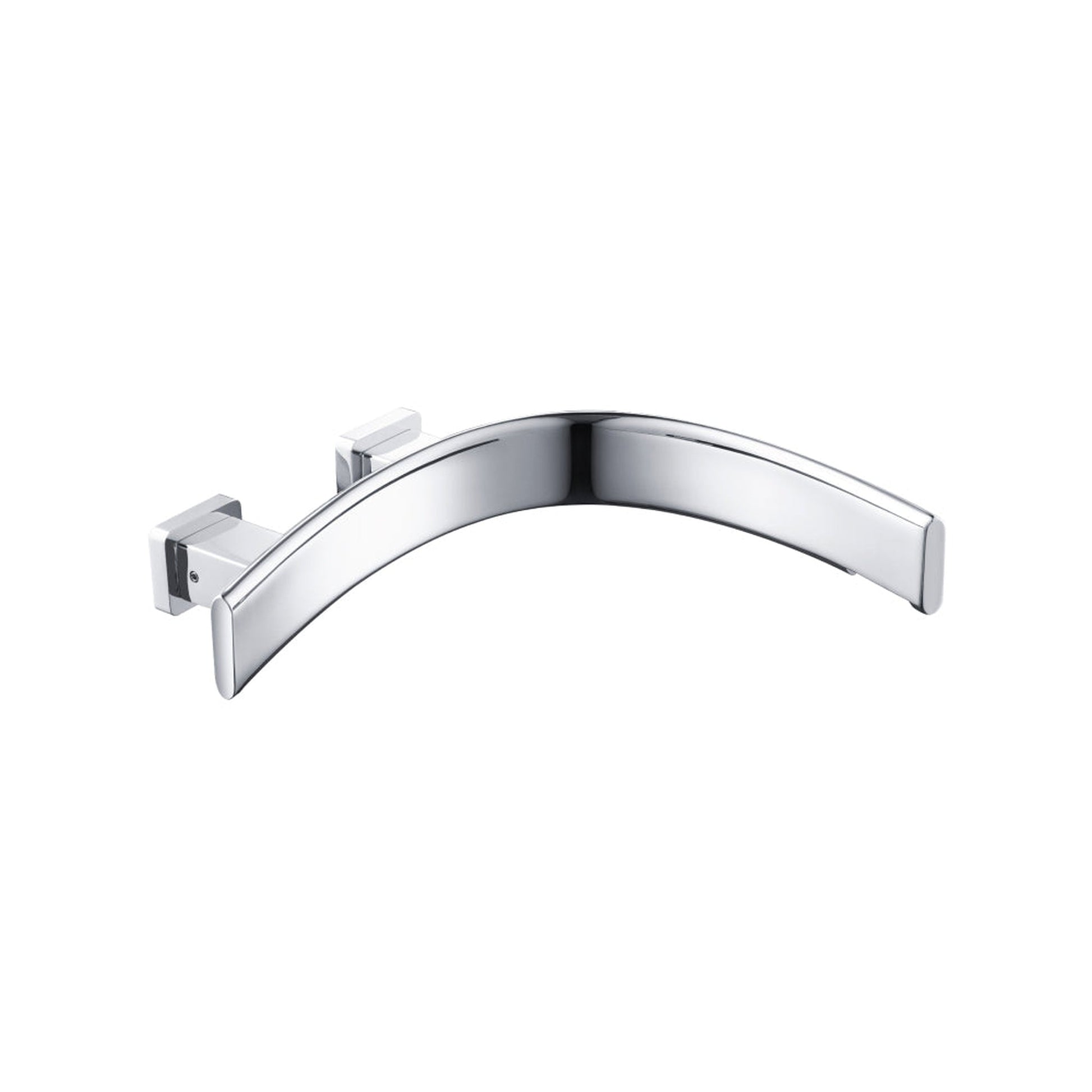 Flusso Faucets Curve 11" Chrome Touchless Right Facing Curvature Solid Brass Wall-Mounted Bathroom Sink Faucet