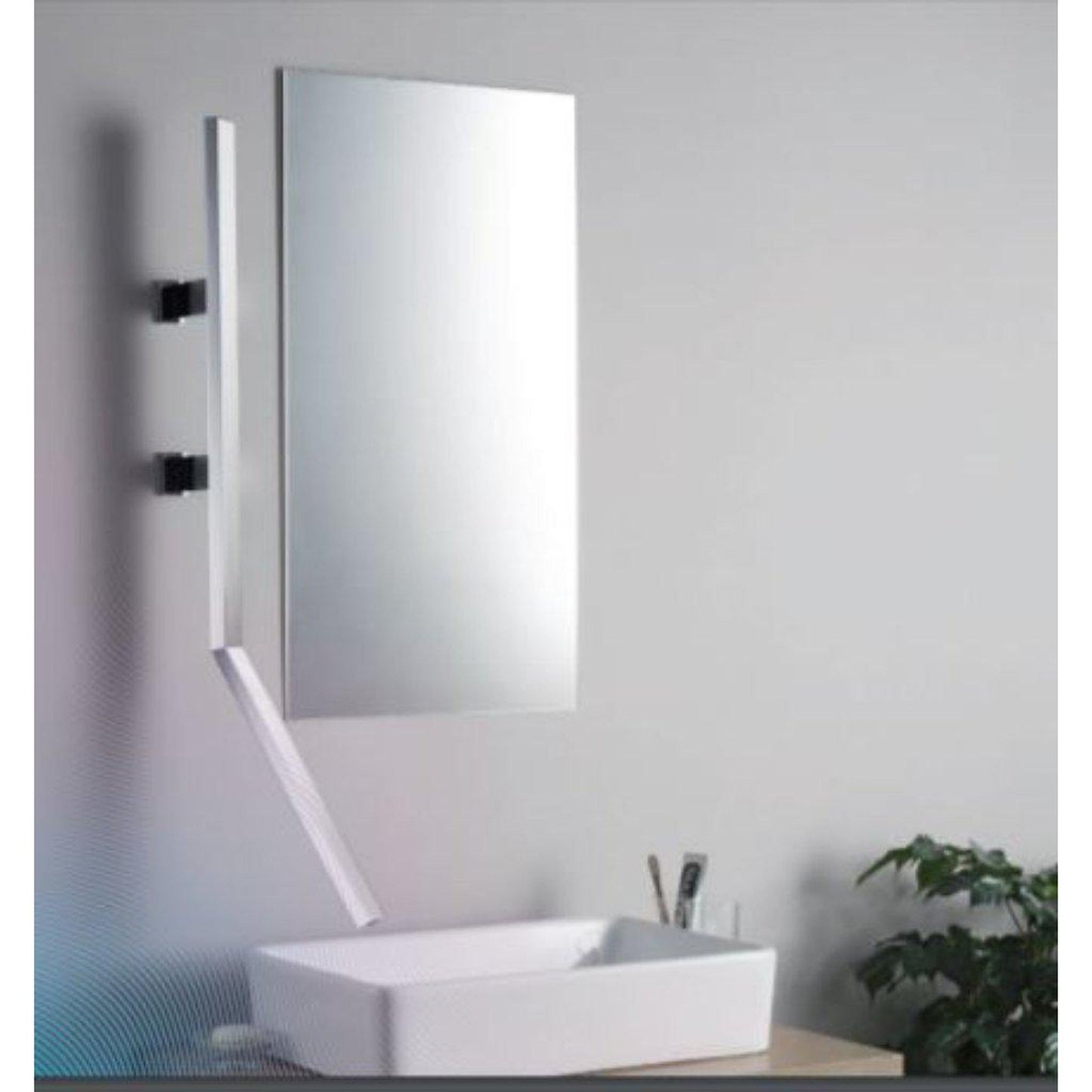 Flusso Faucets Infinity 34" Brushed Nickel PVD Solid Brass Wall-Mounted Bathroom Sink Faucet With Handle and Hidden Aerator