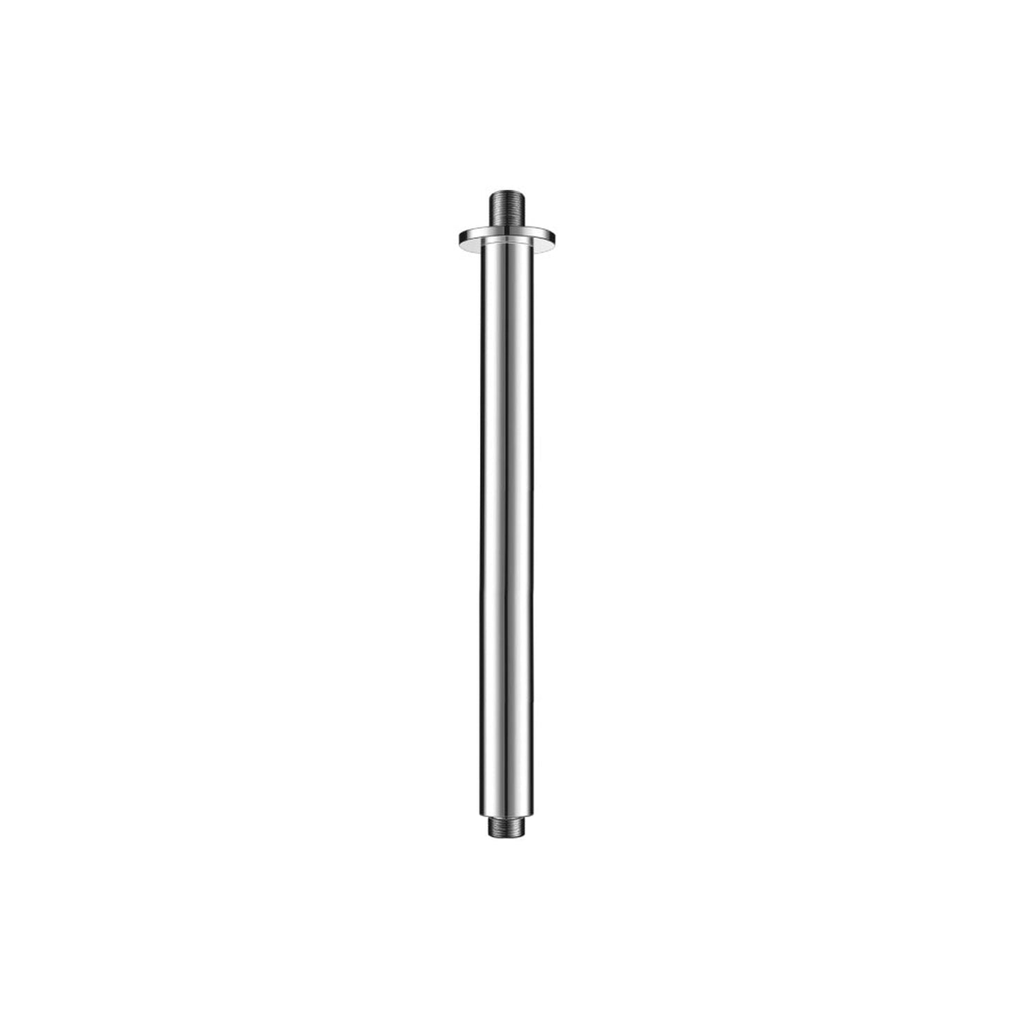 Flusso Faucets Serie 100 12" Satin Brass PVD Solid Brass Ceiling-Mounted Shower Arm With Adjustable Sliding Flange