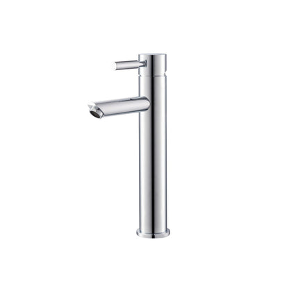 Flusso Faucets Serie 100 12" Single-Hole Chrome Deck-Mounted Vessel Bathroom Sink Faucet