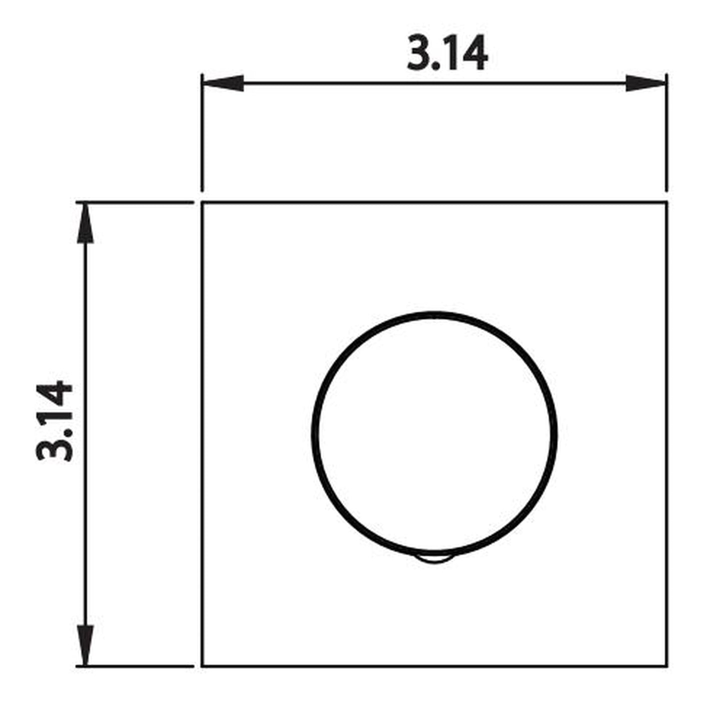 Flusso Faucets Serie 100 3" Chrome Wall Mounted Shower Faucet Trim With 0.75" Single-Output NPT Female Connection Volume Control Valve
