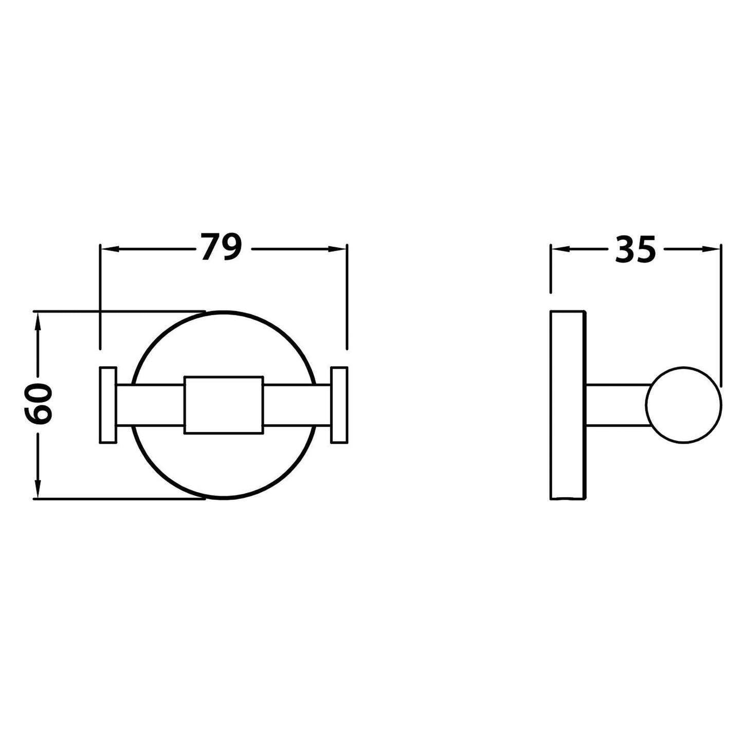 Flusso Faucets Serie 100 3" Satin Brass PVD Solid Brass Wall-Mounted Bathroom Towel and Robe Hook