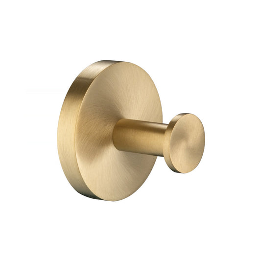 Flusso Faucets Serie 100 3" Satin Brass PVD Solid Brass Wall-Mounted Bathroom Towel and Robe Hook
