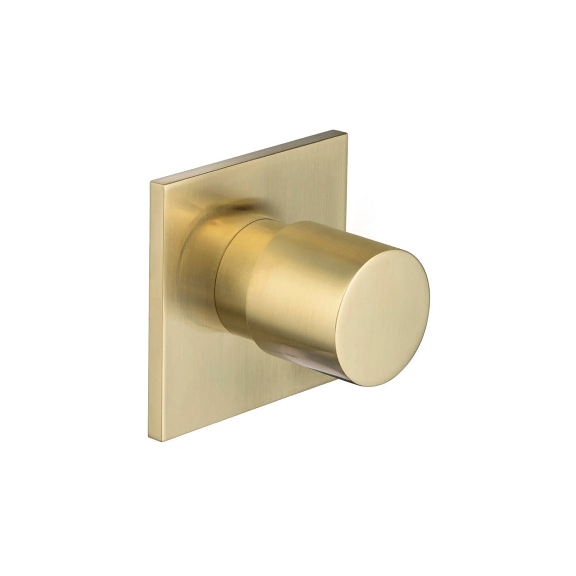 Flusso Faucets Serie 100 3" Satin Brass PVD Wall Mounted Shower Faucet Trim With 0.75" Single-Output NPT Female Connection Volume Control Valve