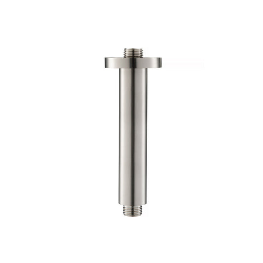 Flusso Faucets Serie 100 6" Brushed Nickel PVD Solid Brass Ceiling-Mounted Shower Arm With Adjustable Sliding Flange