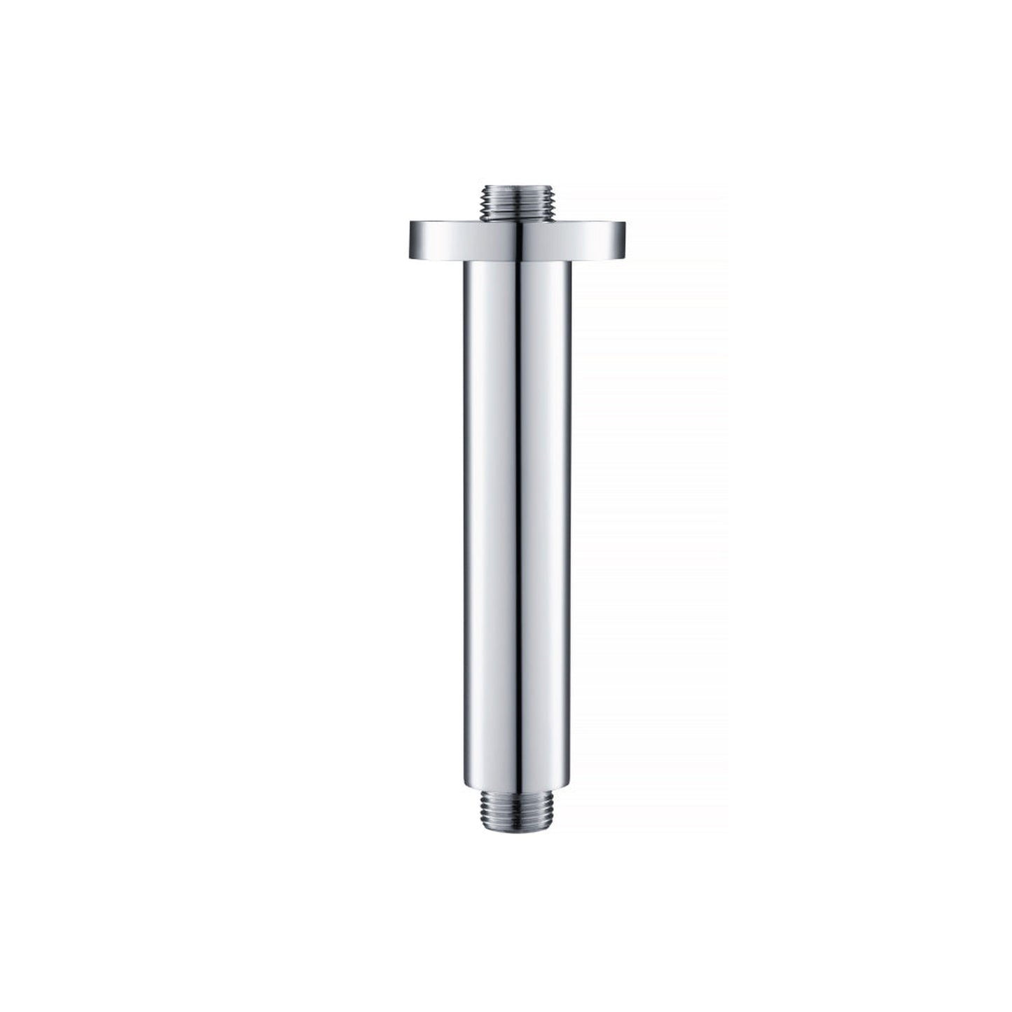 Flusso Faucets Serie 100 6" Chrome Solid Brass Ceiling-Mounted Shower Arm With Adjustable Sliding Flange