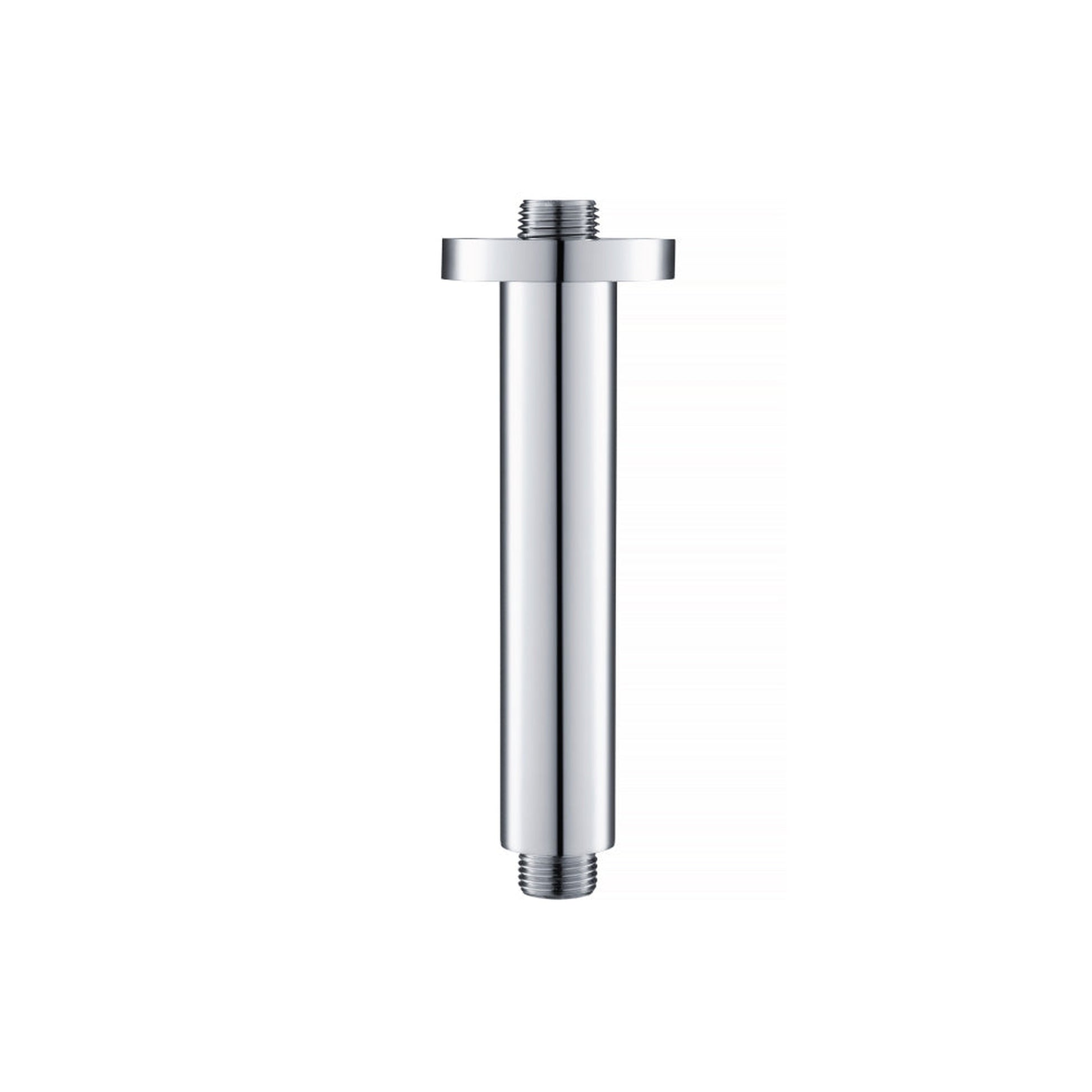 Flusso Faucets Serie 100 6" Chrome Solid Brass Ceiling-Mounted Shower Arm With Adjustable Sliding Flange