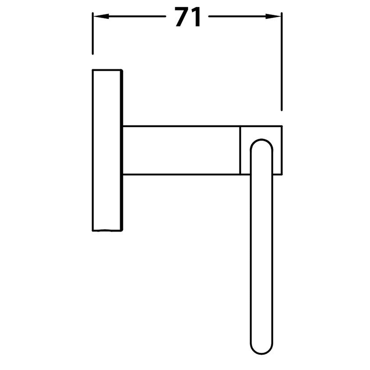 Flusso Faucets Serie 100 6" Chrome Solid Brass Wall-Mounted Toilet Paper Holder